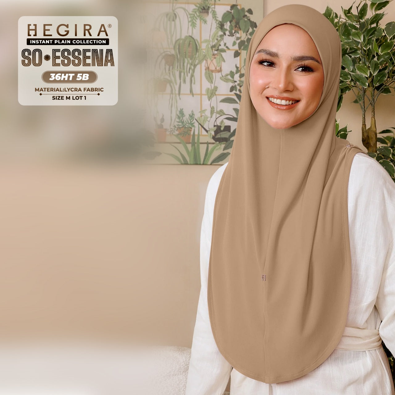 Hegira Hijab Inspired SO-Essena Instant Plain Collection (36HT)