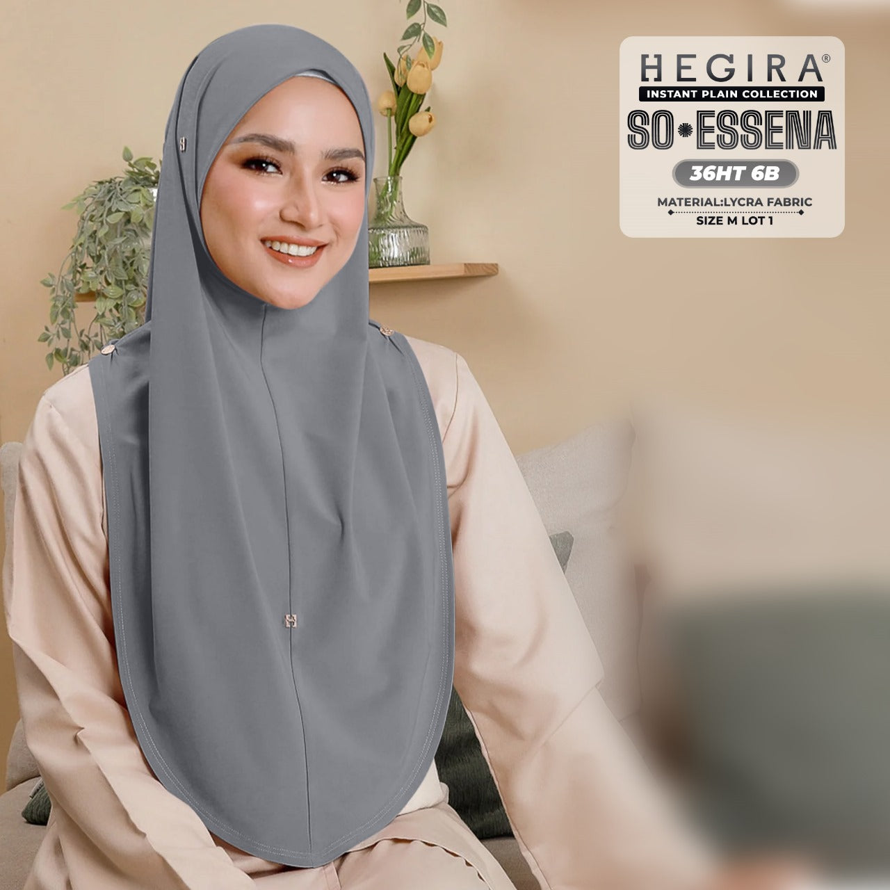 Hegira Hijab Inspired SO-Essena Instant Plain Collection (36HT)