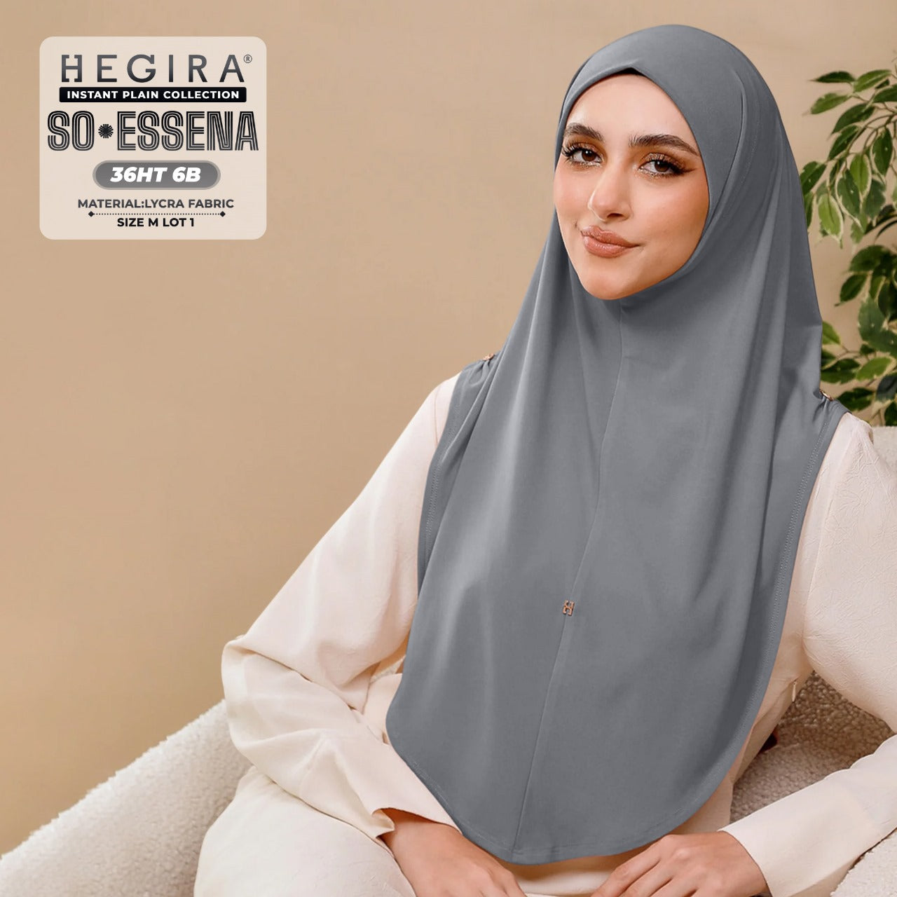 Hegira Hijab Inspired SO-Essena Instant Plain Collection (36HT)
