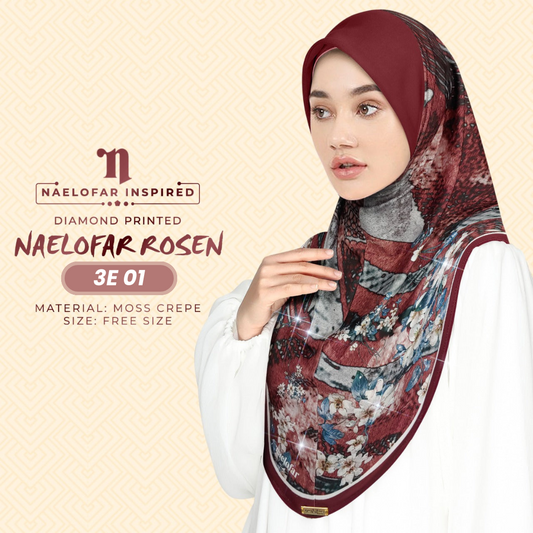 Naelofar Hijab Inspired Rosen Instant Sarung Crepe Collection (3E)