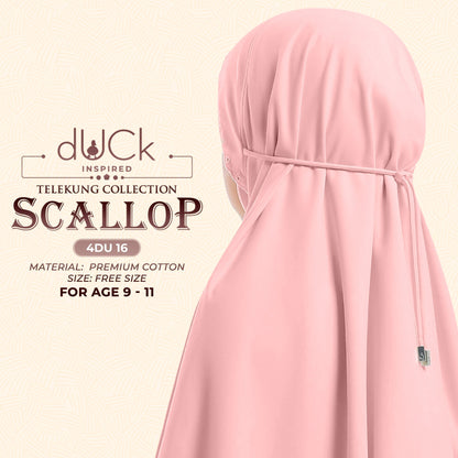 dUCk Scallop (Kid) Telekung Collection (age 9 to 11) Free Woven Bag