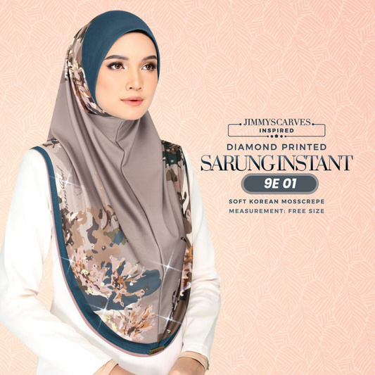 Jimmy Scarves Hijab Inspired Instant Sarung Crepe Collection (9E)