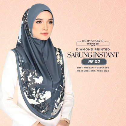Jimmy Scarves Hijab Inspired Instant Sarung Crepe Collection (9E)