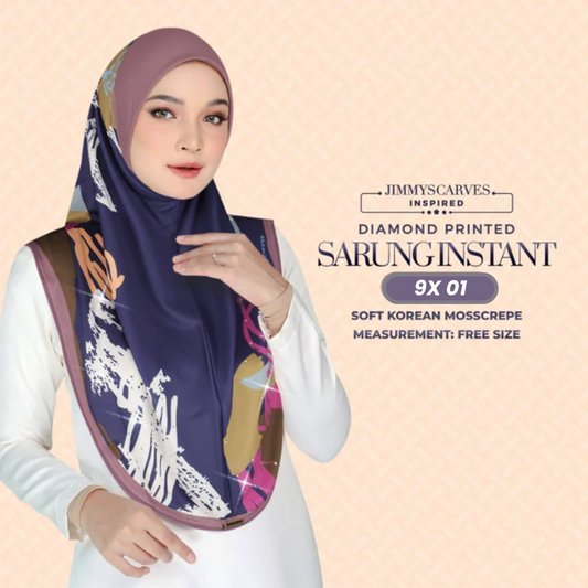 Jimmy Scarves Hijab Inspired Instant Sarung Crepe Collection (9X)