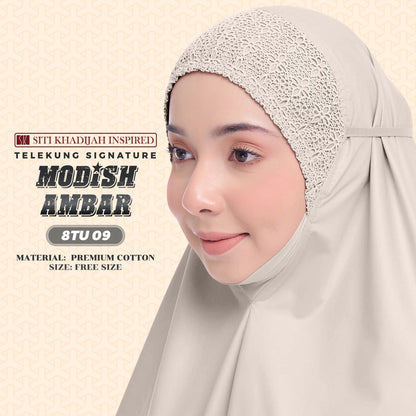 Telekung Siti Khadijah Inspired Modish Ambar Collection - Free Woven Bag