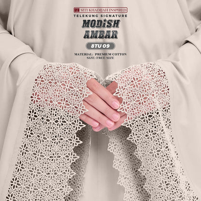 Telekung Siti Khadijah Inspired Modish Ambar Collection - Free Woven Bag