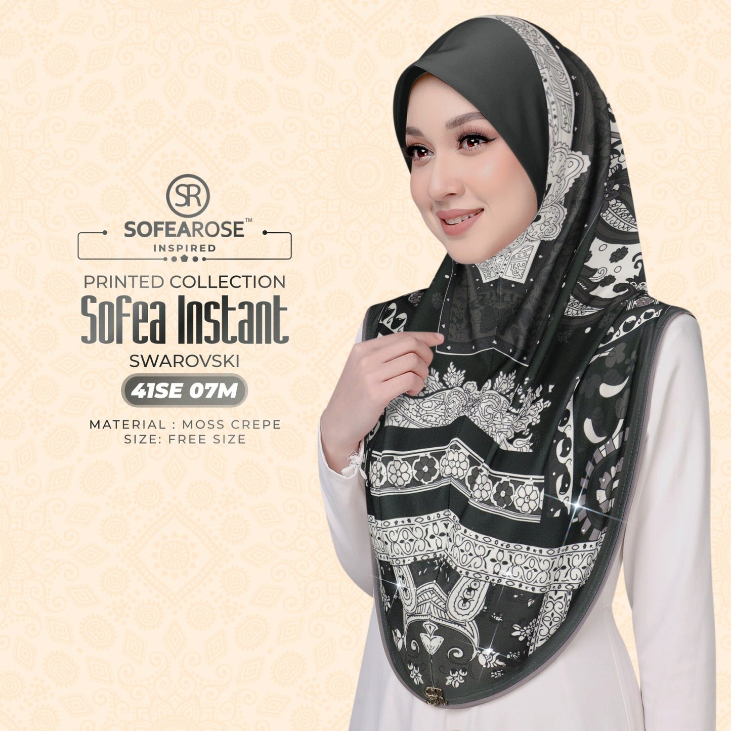 Sofearose Inspired Printed Instant Sarung Swarovski Collection