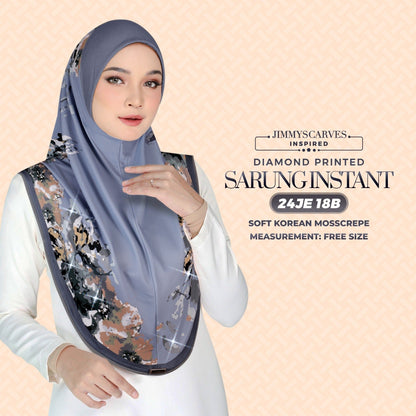 Jimmy Scarves Inspired Instant Sarung Diamond Printed