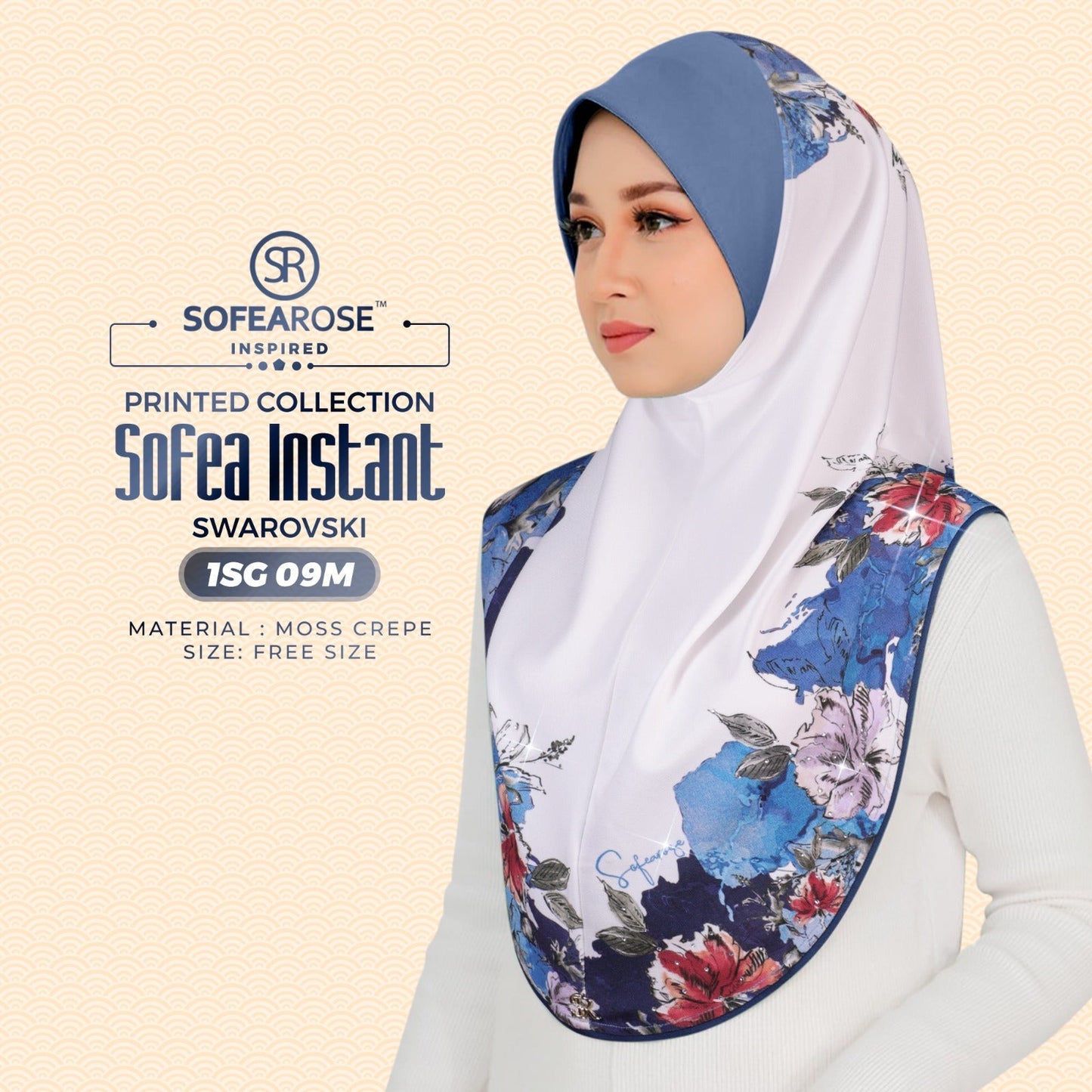 Sofearose Inspired Printed Instant Sarung Swarovski Collection