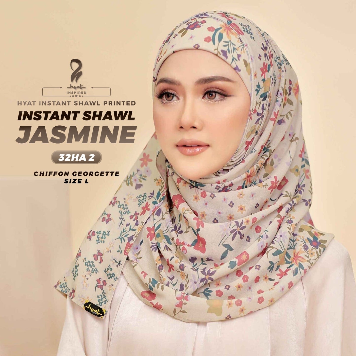 Hyat Hijan Inspired Instant Shawl Fuchsia, Jasmine, Kashmir & Marina Collection With Box