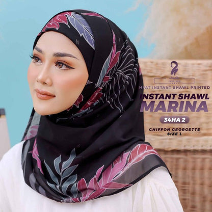 Hyat Hijan Inspired Instant Shawl Fuchsia, Jasmine, Kashmir & Marina Collection With Box