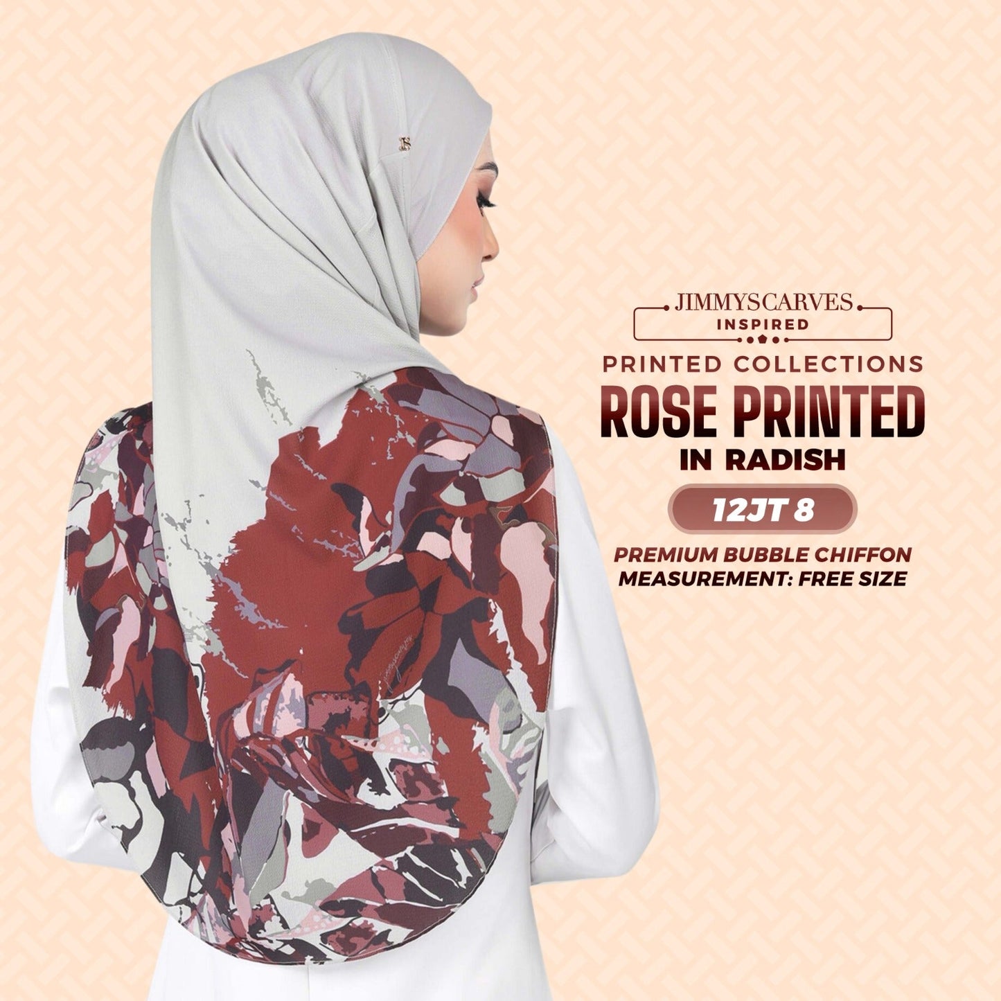 Jimmy Scarves Rose Printed Collection (12JT)