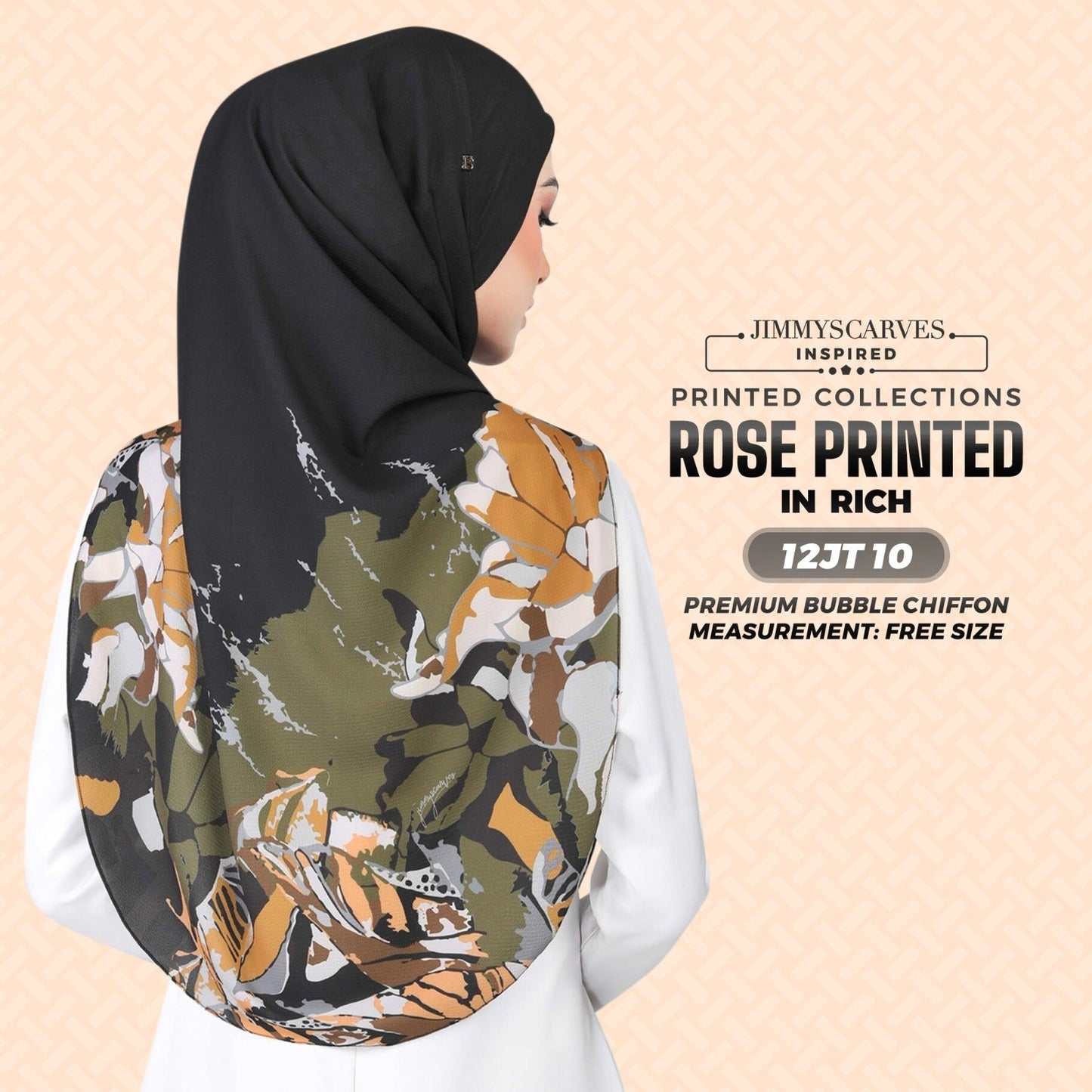 Jimmy Scarves Rose Printed Collection (12JT)