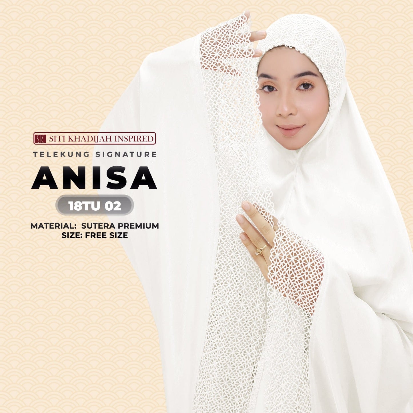 Telekung Siti Khadijah Inspired Signature Anisa Collection Free Woven bag (18TU)