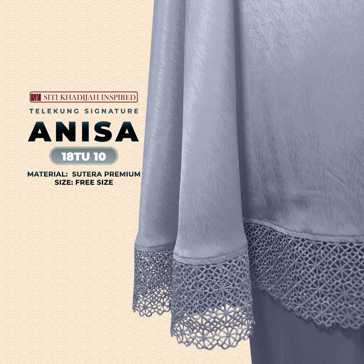 Telekung Siti Khadijah Inspired Signature Anisa Collection Free Woven bag (18TU)