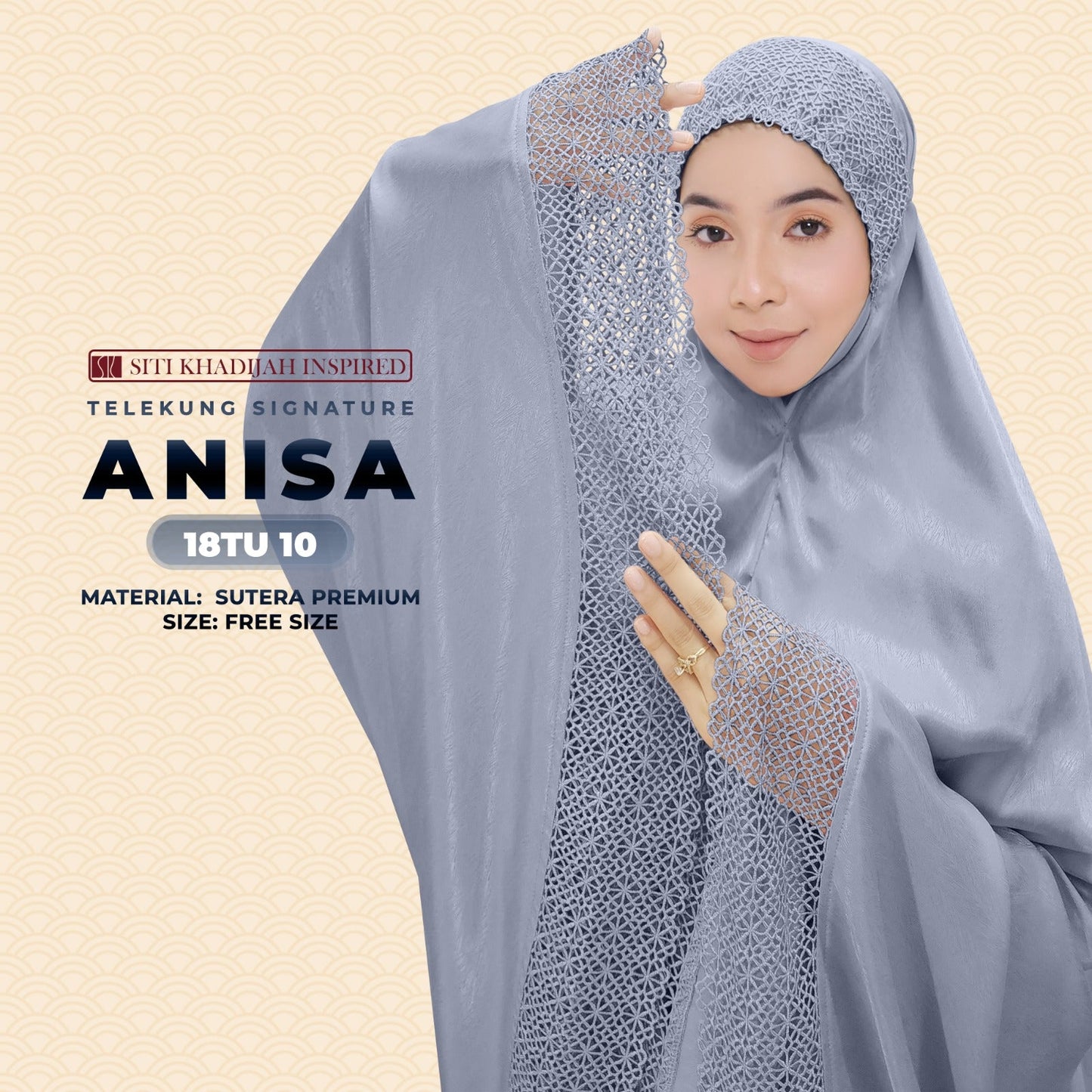 Telekung Siti Khadijah Inspired Signature Anisa Collection Free Woven bag (18TU)