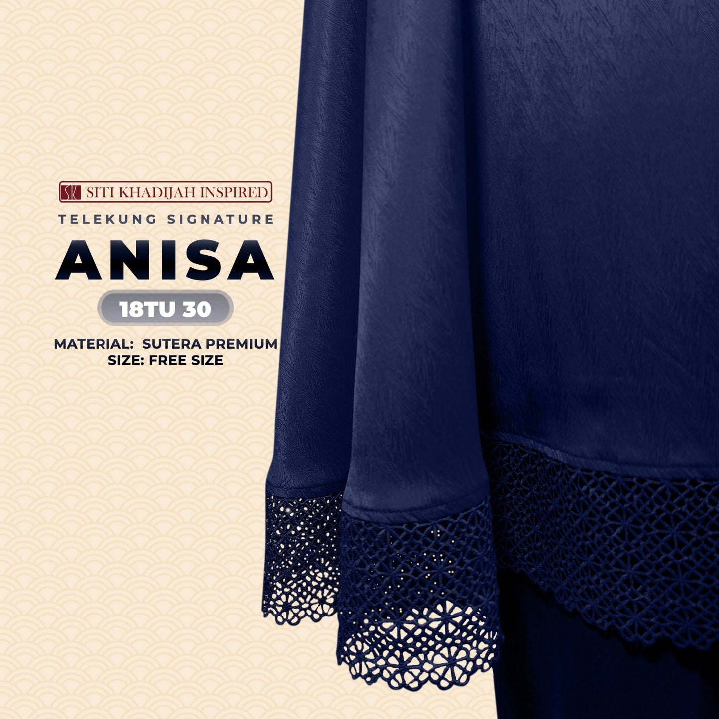 Telekung Siti Khadijah Inspired Signature Anisa Collection Free Woven bag (18TU)