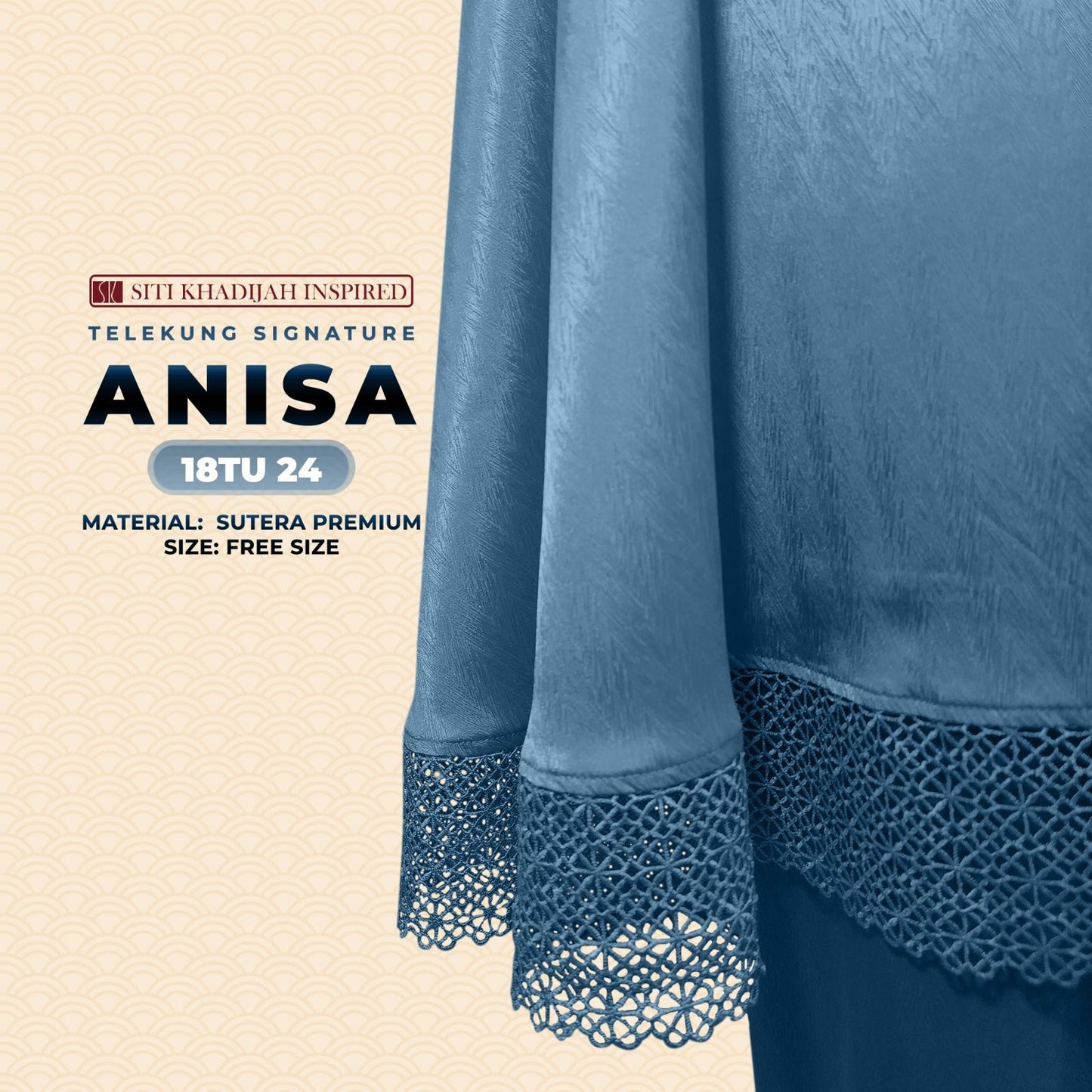 Telekung Siti Khadijah Inspired Signature Anisa Collection Free Woven bag (18TU)