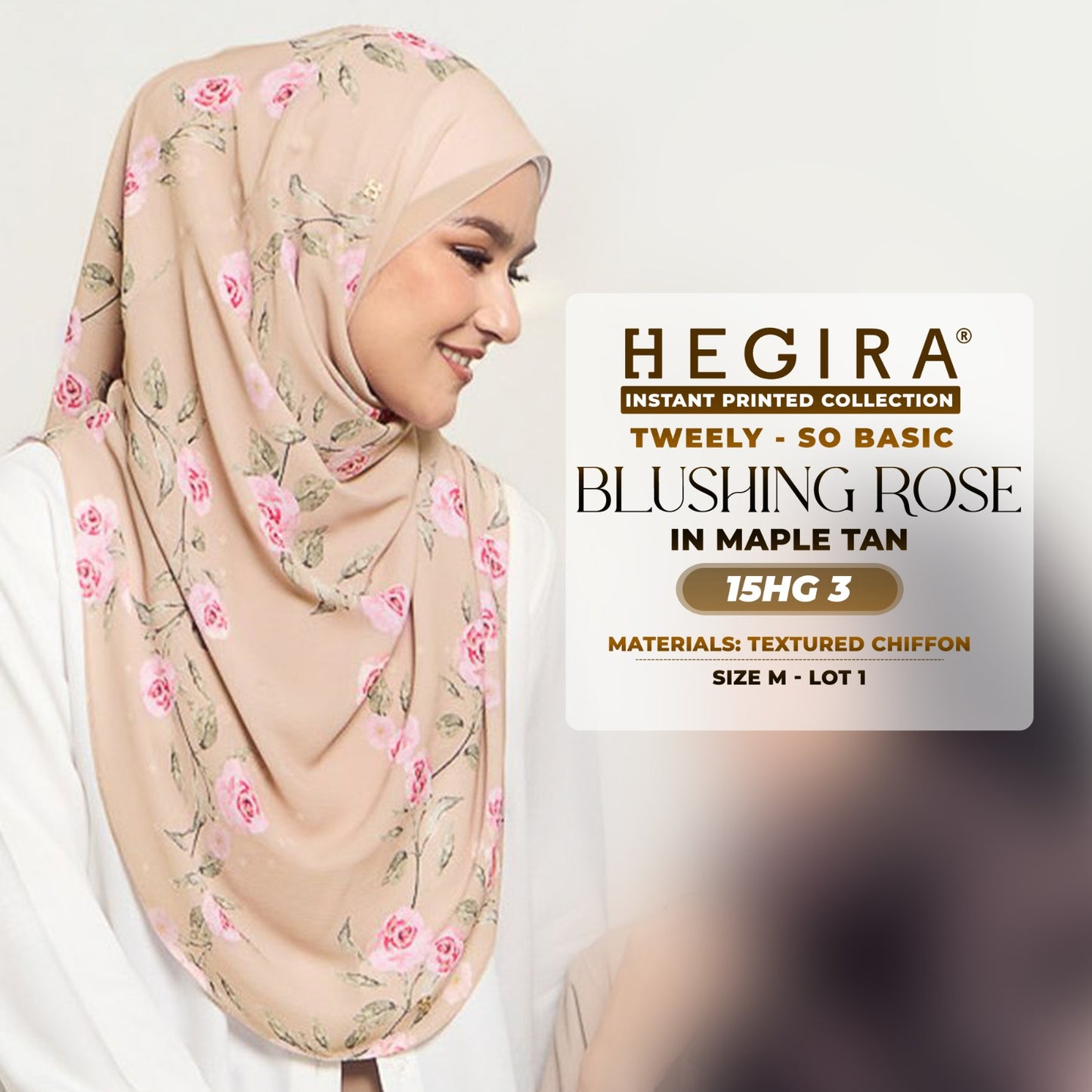 Hegira Hijab Inspired TWEELY-SO BASIC BLUSHING ROSE Instant Collection (15HG)