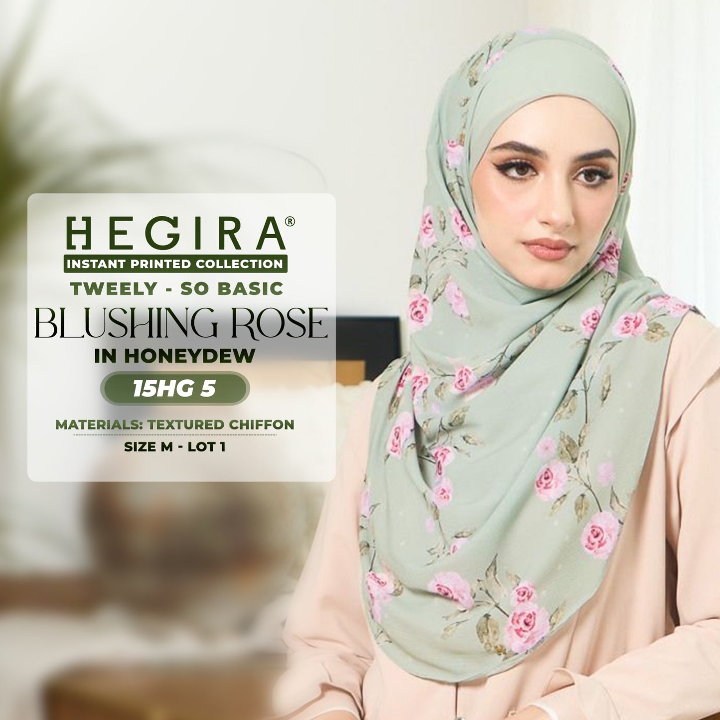 Hegira Hijab Inspired TWEELY-SO BASIC BLUSHING ROSE Instant Collection (15HG)