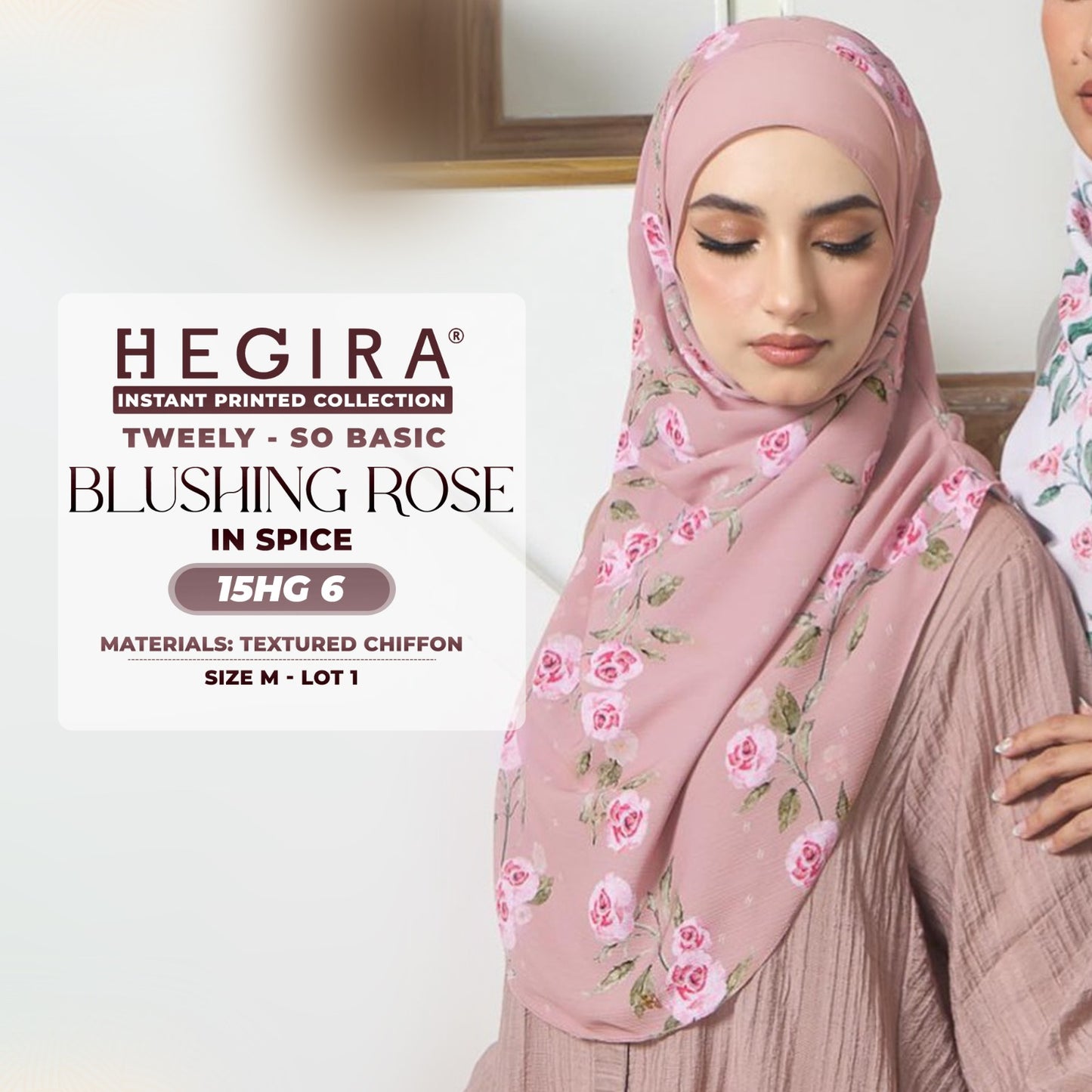 Hegira Hijab Inspired TWEELY-SO BASIC BLUSHING ROSE Instant Collection (15HG)