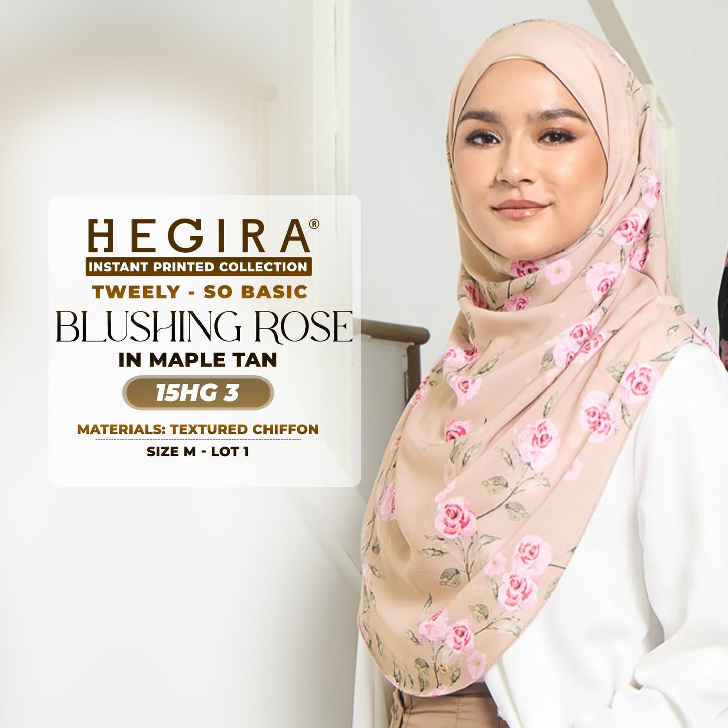 Hegira Hijab Inspired TWEELY-SO BASIC BLUSHING ROSE Instant Collection (15HG)