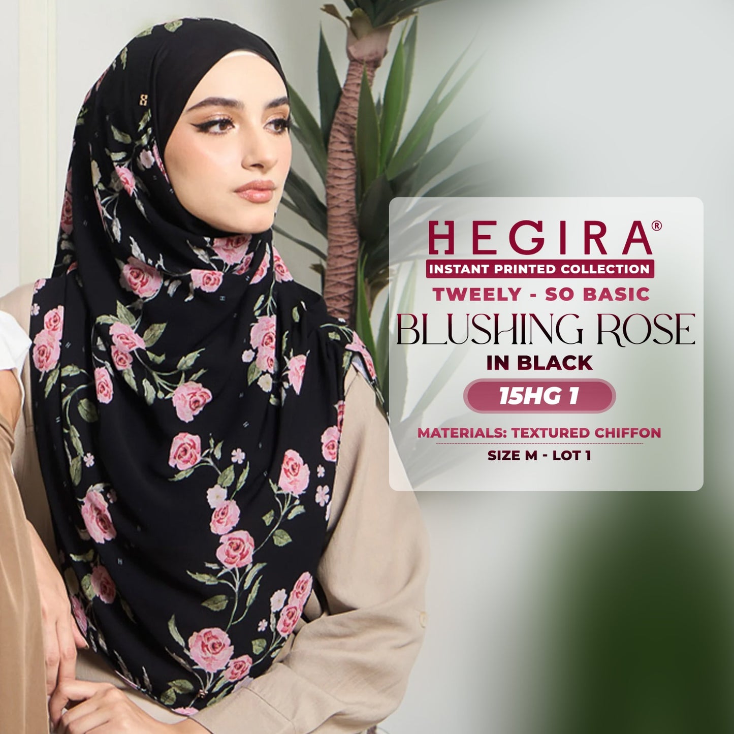 Hegira Hijab Inspired TWEELY-SO BASIC BLUSHING ROSE Instant Collection (15HG)