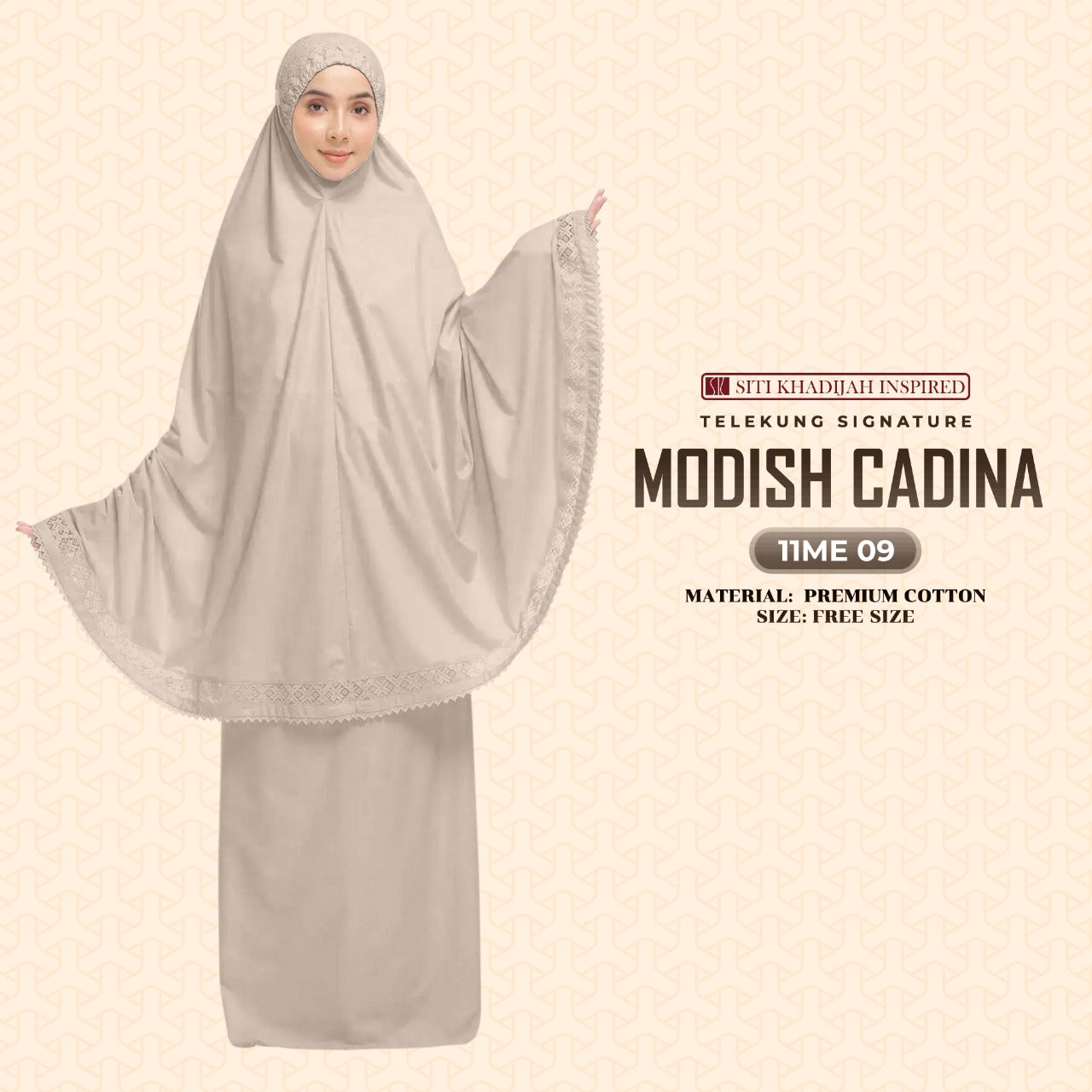 Telekung Siti Khadijah Signature Modish Cadina FREE Woven bag