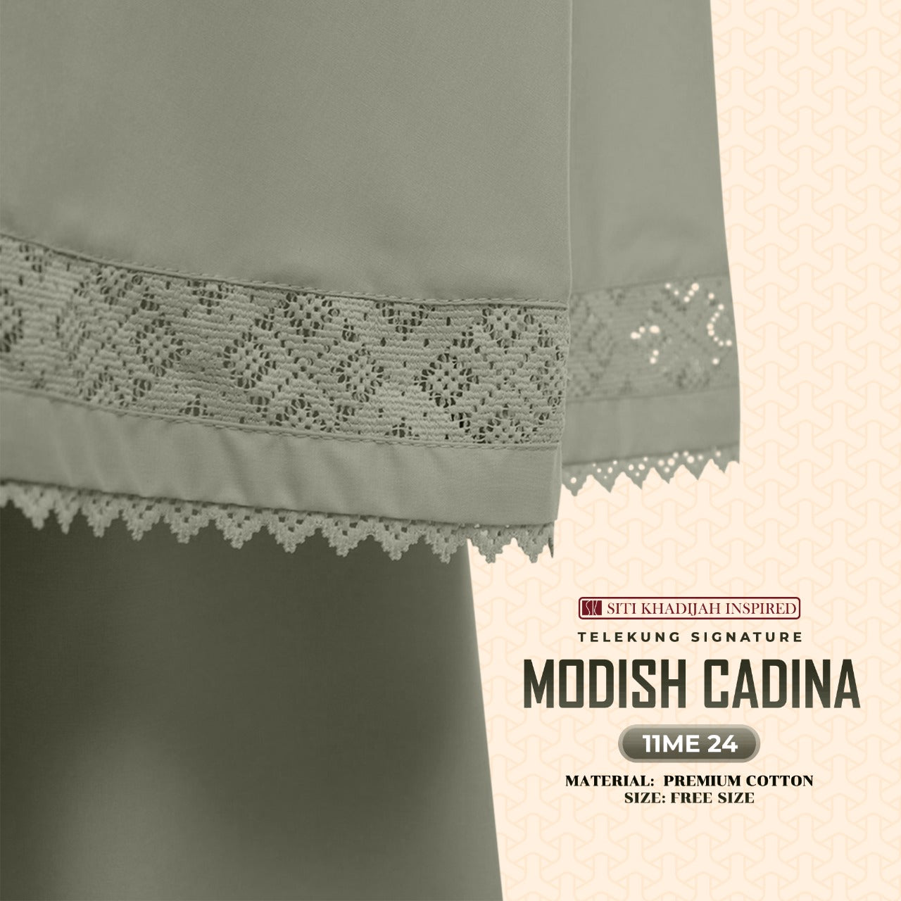 Telekung Siti Khadijah Signature Modish Cadina FREE Woven bag