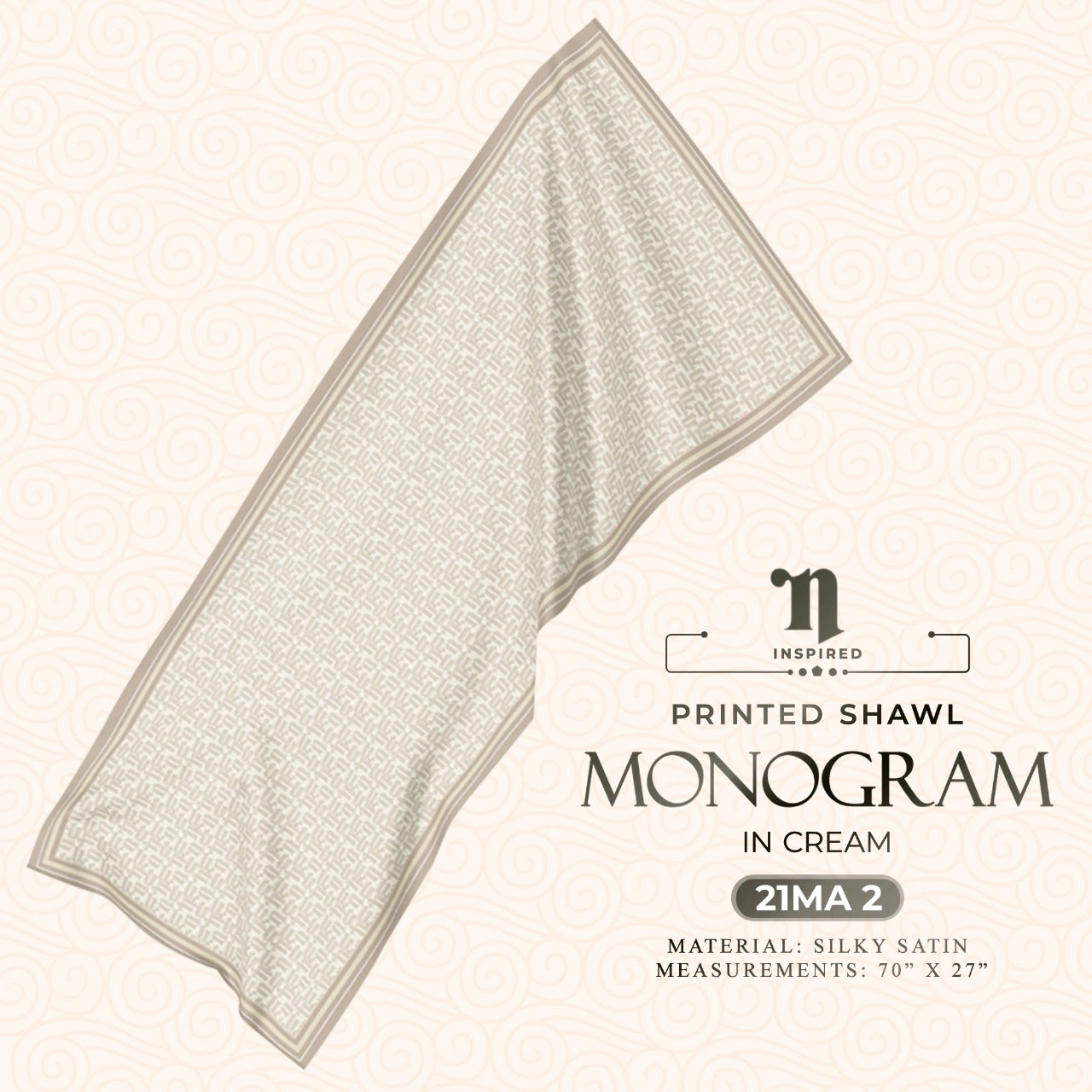 Naelofar Printed Shawl Monogram & Collection