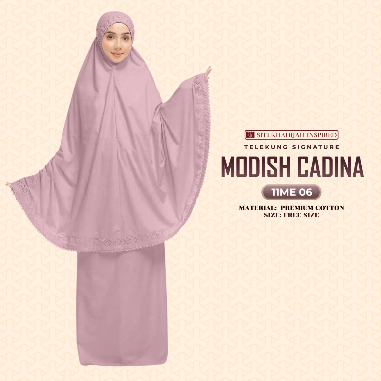 Telekung Siti Khadijah Signature Modish Cadina FREE Woven bag