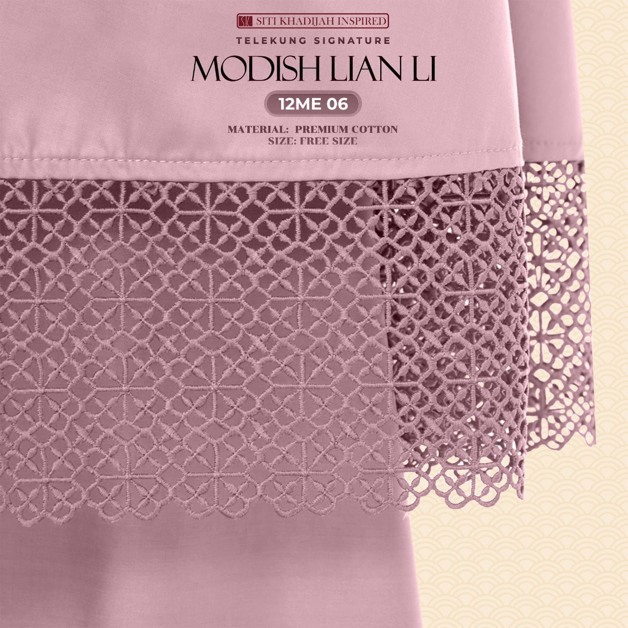 Telekung Siti Khadijah Signature Modish Lian Li FREE Woven bag