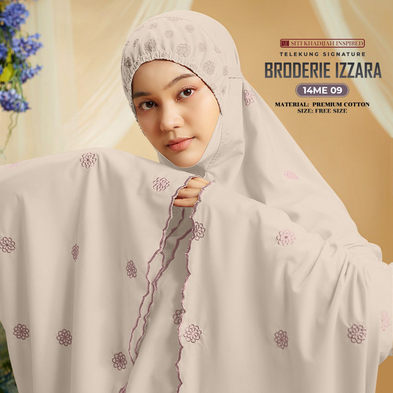 Telekung SK Broderie Izzara Collection Free Woven bag