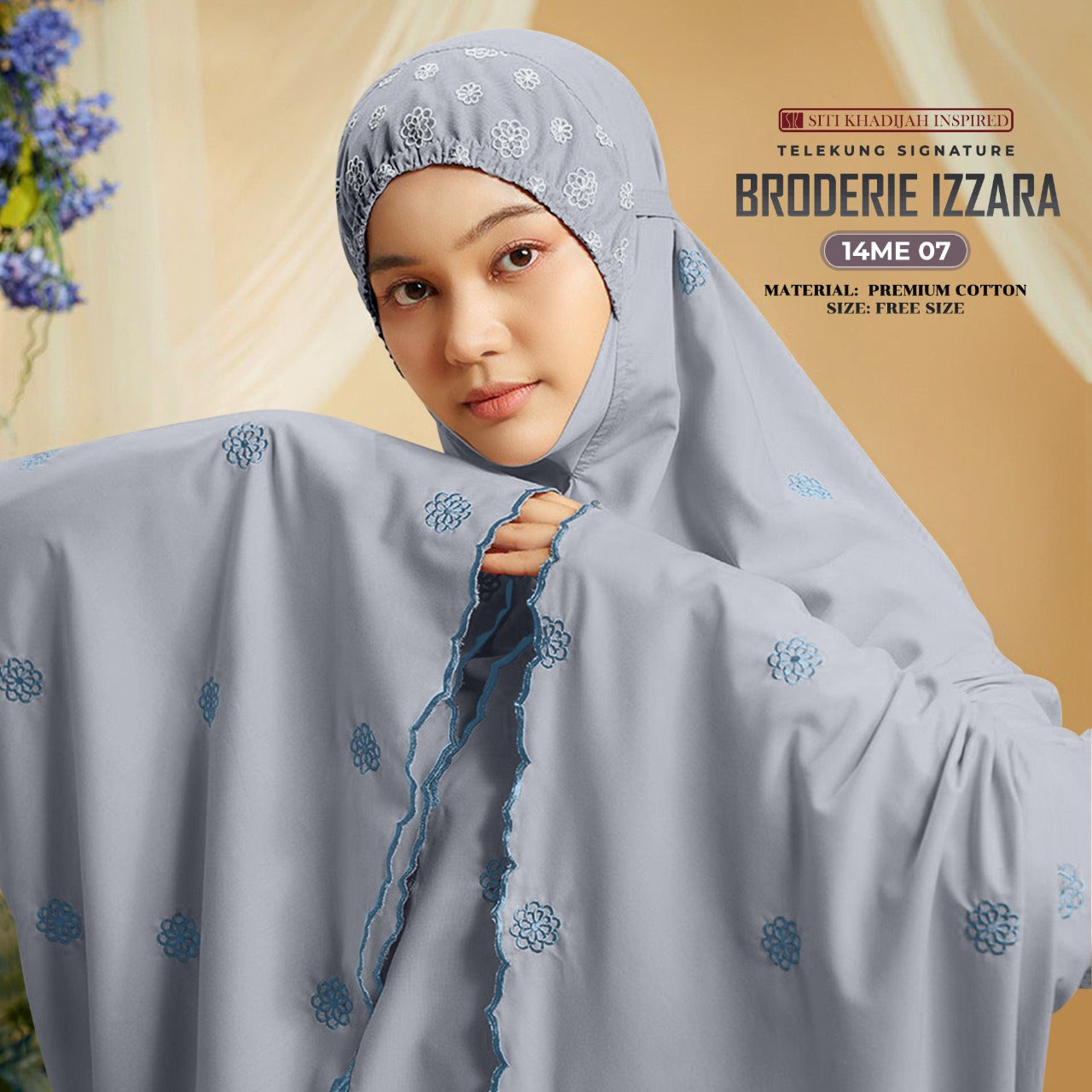 Telekung SK Broderie Izzara Collection Free Woven bag