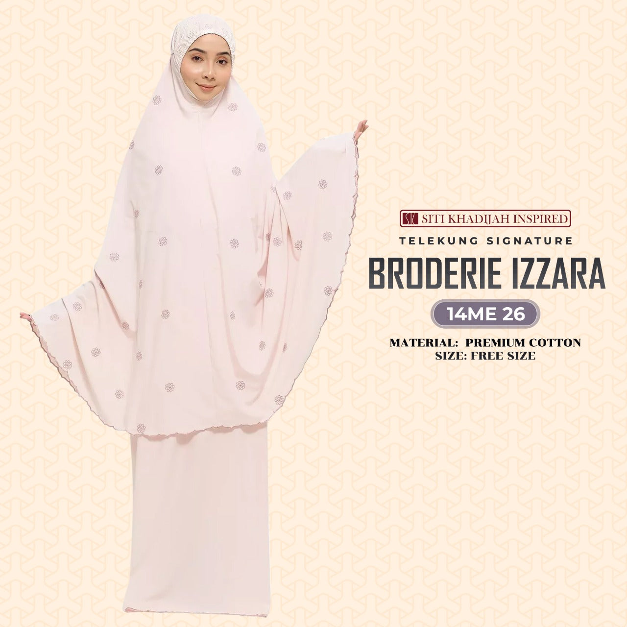 Telekung SK Broderie Izzara Collection Free Woven bag