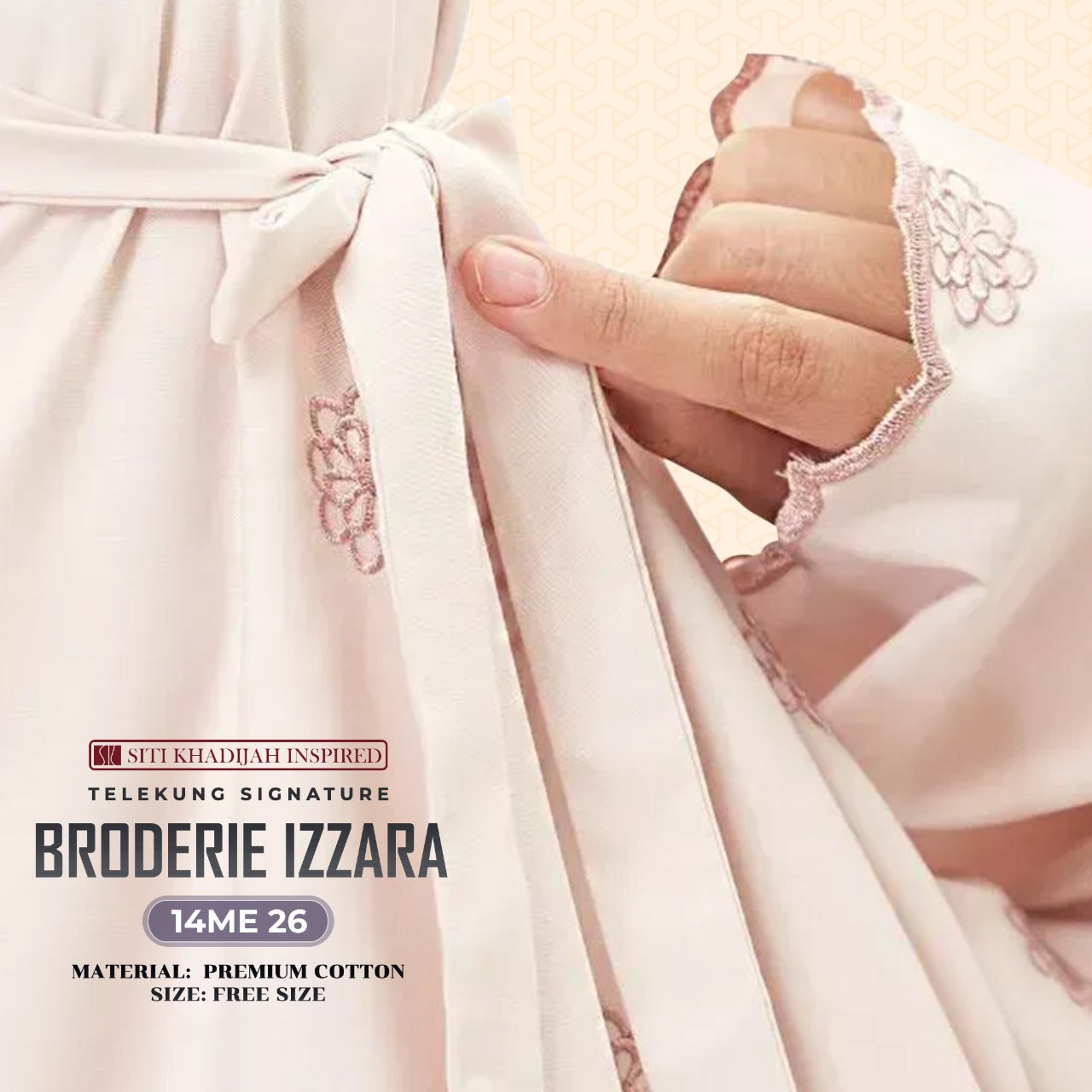 Telekung SK Broderie Izzara Collection Free Woven bag