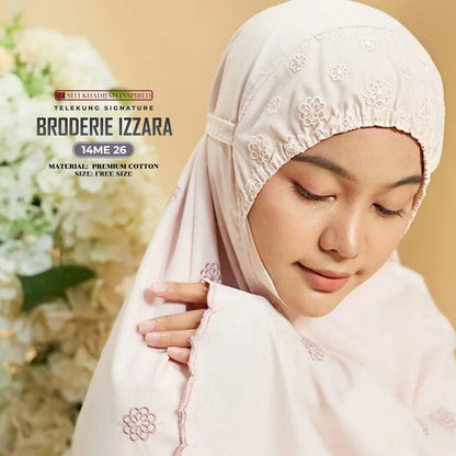 Telekung SK Broderie Izzara Collection Free Woven bag