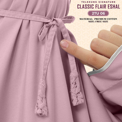 Telekung Sitikhadijah Inspired Classic Flair Eshal - Free Woven bag