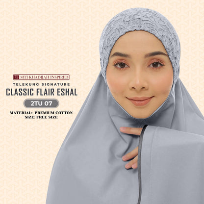 Telekung Sitikhadijah Inspired Classic Flair Eshal - Free Woven bag