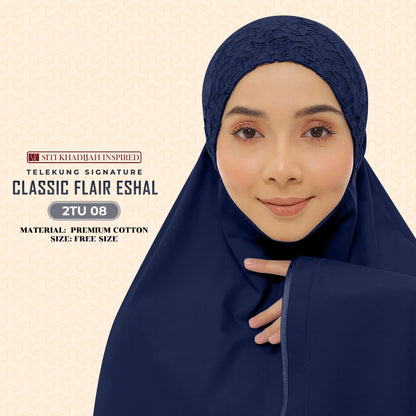 Telekung Sitikhadijah Inspired Classic Flair Eshal - Free Woven bag