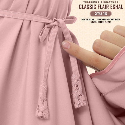 Telekung Sitikhadijah Inspired Classic Flair Eshal - Free Woven bag