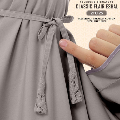 Telekung Sitikhadijah Inspired Classic Flair Eshal - Free Woven bag