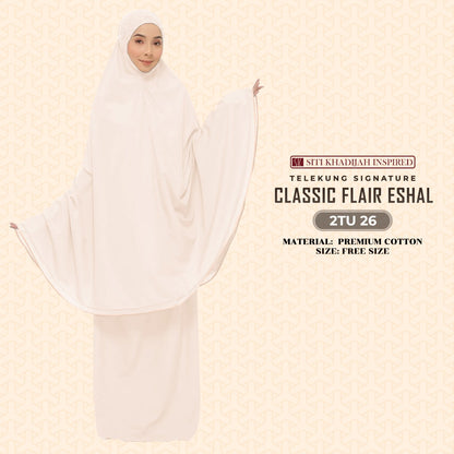 Telekung Sitikhadijah Inspired Classic Flair Eshal - Free Woven bag