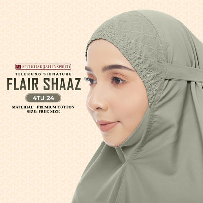 Telekung Siti Khadijah Inspired Signature Flair Shaaz - FREE Woven bag