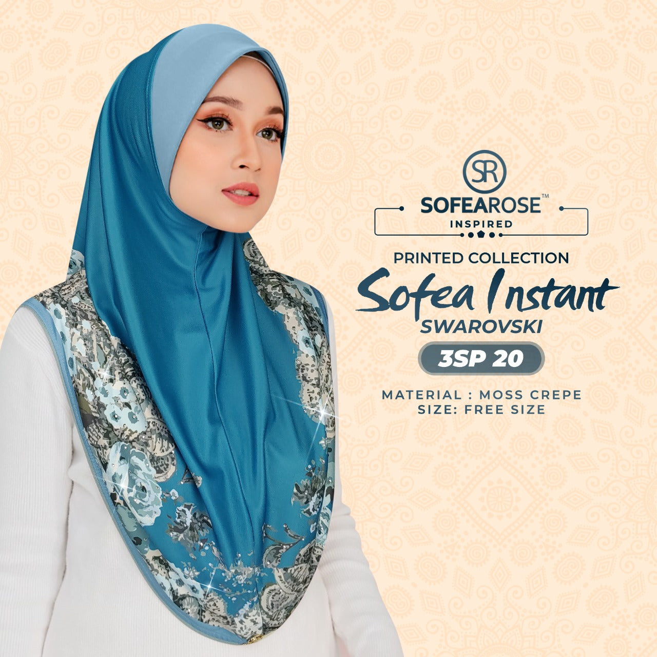 Sofearose Printed Instant Sarung Swarovski Collection