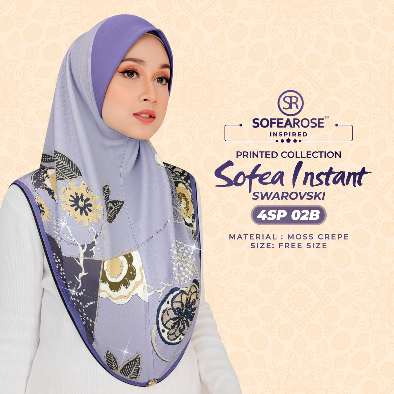 Sofearose Printed Instant Sarung Swarovski Collection