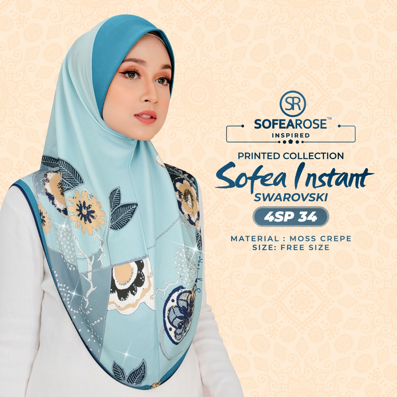 Sofearose Printed Instant Sarung Swarovski Collection