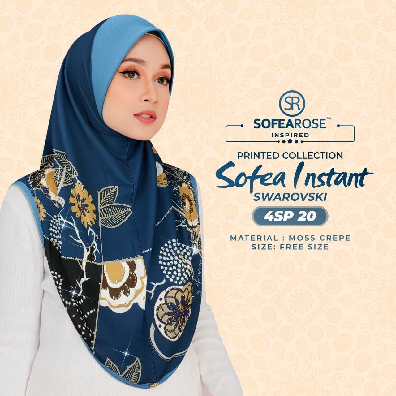 Sofearose Printed Instant Sarung Swarovski Collection