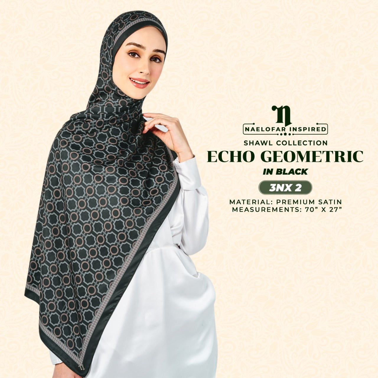 Naelofar Echo Geometric Shawl Collection