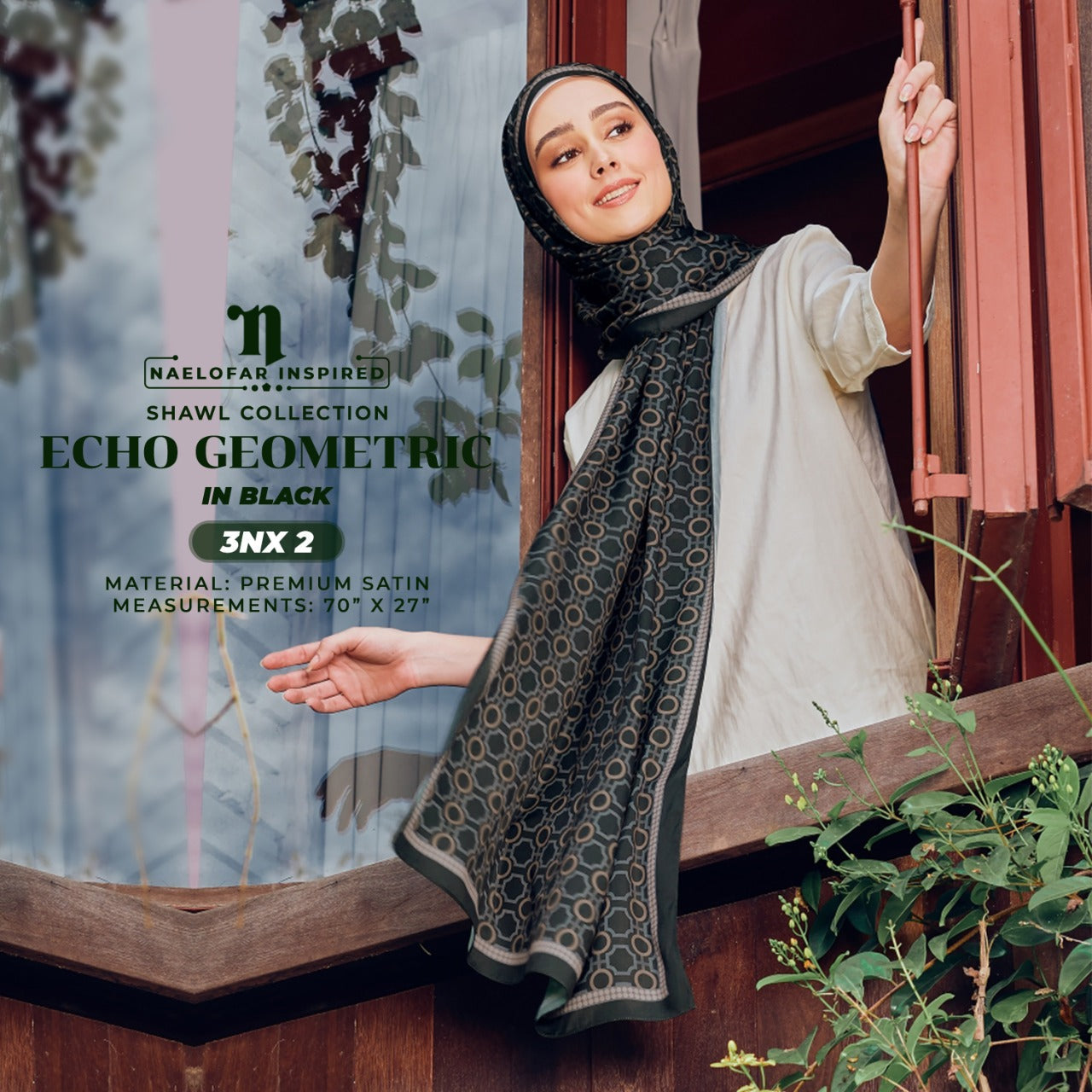 Naelofar Echo Geometric Shawl Collection